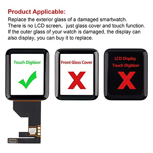 SWARK New Touch Digitizer Replacement Repair Kit incl Connector Compatible with Apple Watch Series 5 44mm & SE 44mm with Repair Kit-No LCD Screen - Image 4