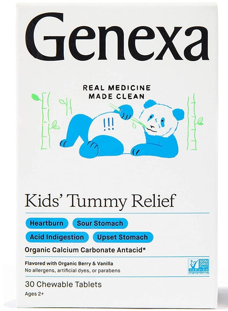 Genexa Genexa Kid's Tummy Relief Organic Berry And Vanilla 30 Chewable Tablets  - Image 1