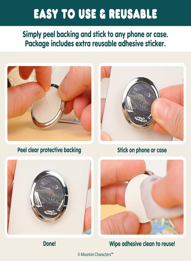 iFace حامل حلقة هاتف ذكي عالمي مرخص من iFace Moomin للفتيات/النساء - ملحق لطيف ملصق للهاتف لـ iPhone، Samsung Galaxy، إلخ. - أخضر/سنوفكين - Image 3