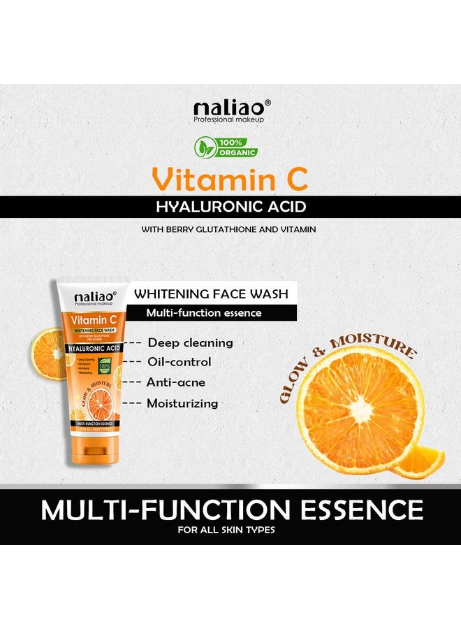 maliao غسول وجه مالياو بفيتامين سي لتفتيح البشرة مع توت الجلوتاثيون وحمض الهيالورونيك لبشرة متألقة (تنظيف عميق، التحكم في الزيوت، مضاد لحب الشباب، مرطب، لجميع أنواع البشرة) - Image 5