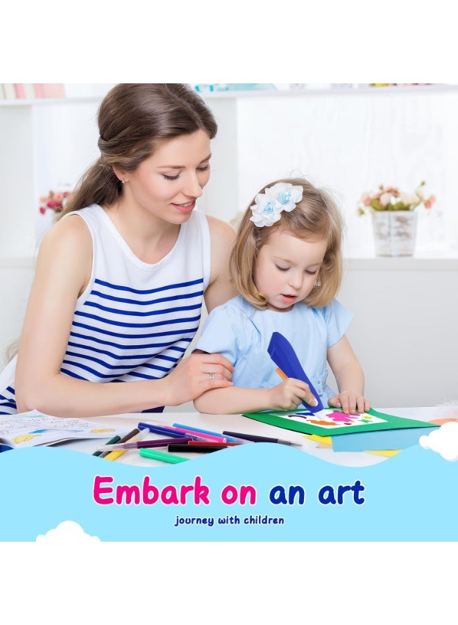 AM ANNA Airbrush Marker Kit for Kids, Rechargeable Airbrush Set with 12 Washable Marker Pen Sets, Spray Painting Templates, Charging Cable | Ideal for Art Development, Creative Fun, and DIY Projects - Image 3