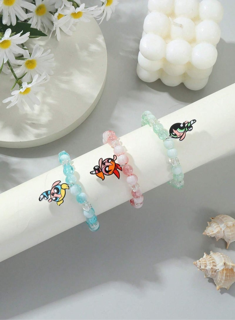Powerpuff Girls Beaded Bracelets (3 pcs) - Image 2