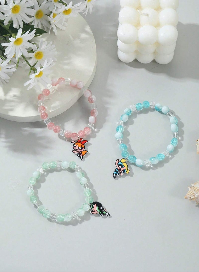 Powerpuff Girls Beaded Bracelets (3 pcs) - Image 3