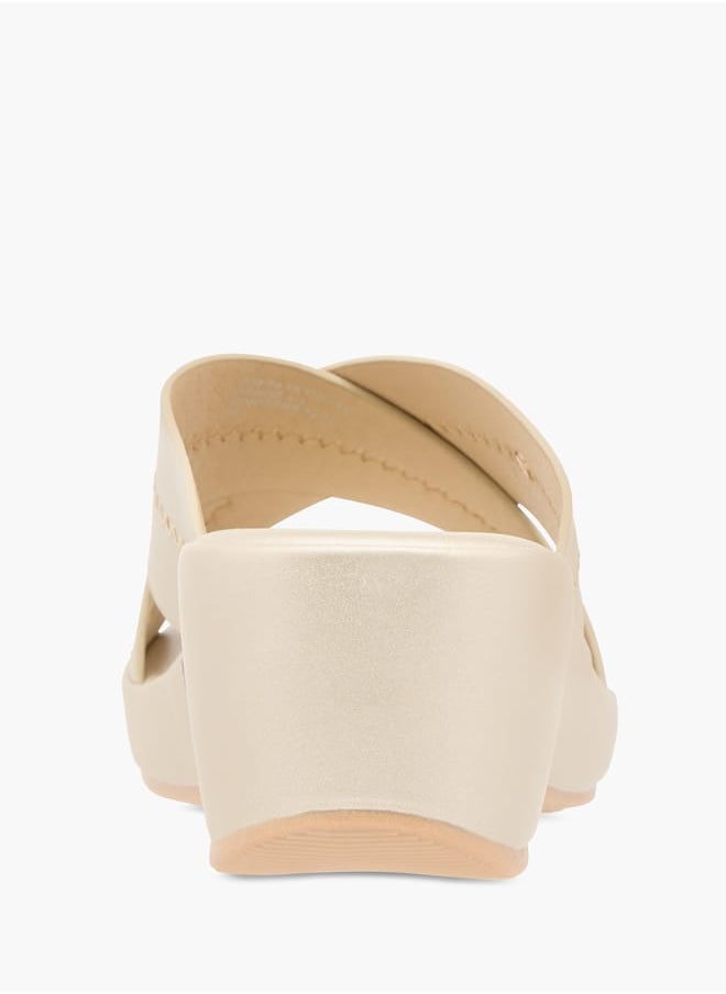 Flora Bella By Shoexpress Women Solid Slip-On Cross Strap Sandals with Block Heels  - Image 5