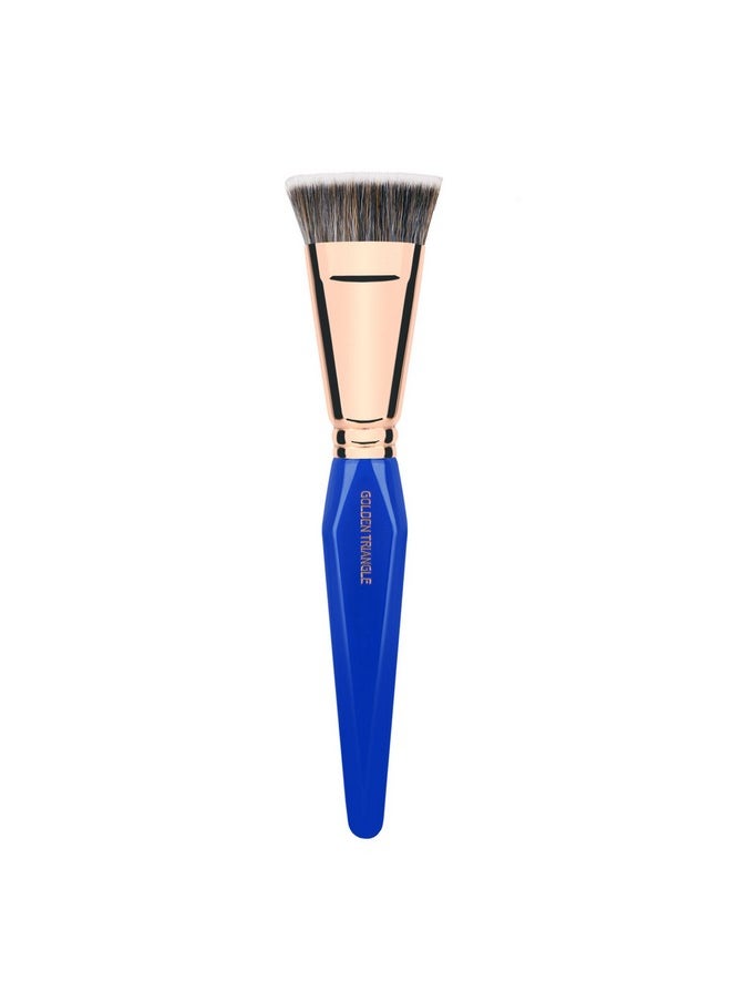 Bdellium Tools Professional Makeup Brush Golden Triangle 987 Flat Top Face Blending With All Vegan And Soft Synthetic Fibers For Buffing Out Makeup (Blue 1Pc)  - Image 4