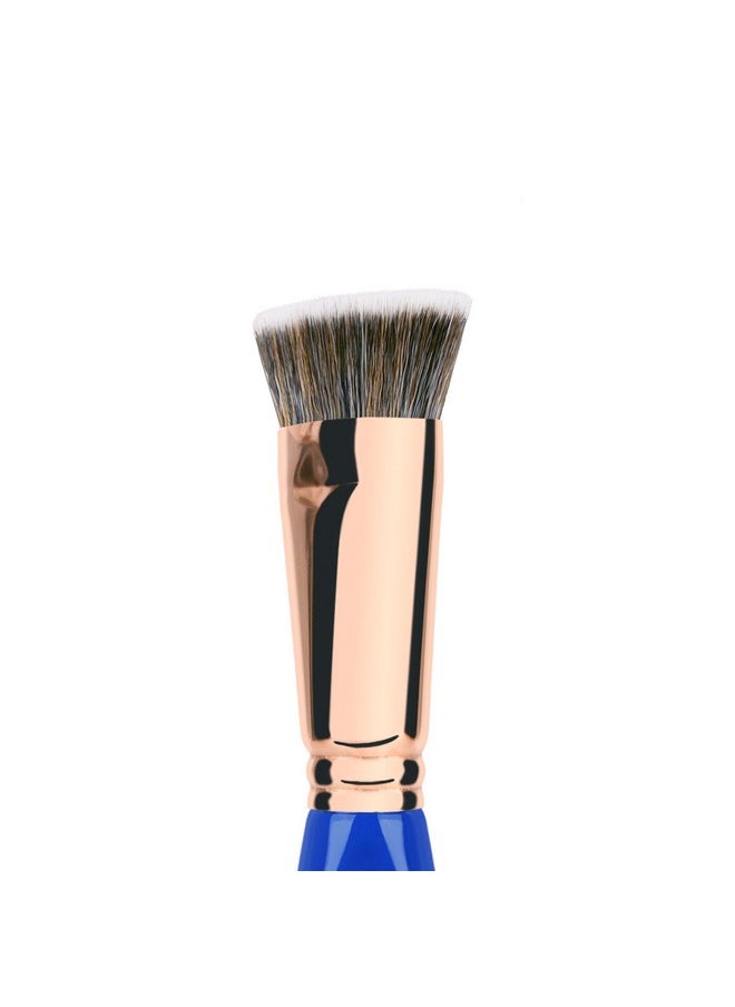 Bdellium Tools Professional Makeup Brush Golden Triangle 987 Flat Top Face Blending With All Vegan And Soft Synthetic Fibers For Buffing Out Makeup (Blue 1Pc)  - Image 2