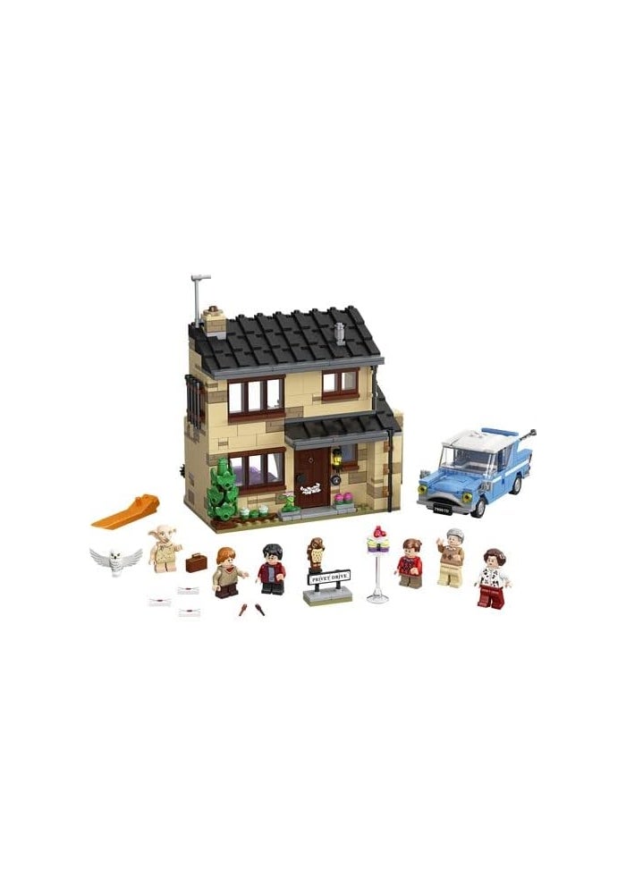 LEGO 75968 Harry Potter 4 Privet Drive House and Ford Anglia Car Toy, Wizarding World Gifts for Kids, Girls and Boys with Dobby Figure and Dursley Family - Image 4