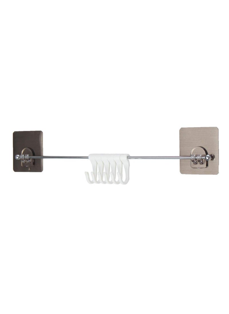 svk dream SVK Dream MultiFunctional Six Groups Without Drilling HookKitchen Utensils Rack Holder Ceiling Wall Cabinet Hanging Rod Storage Organizer for Kitchen Bathroom  - Image 1