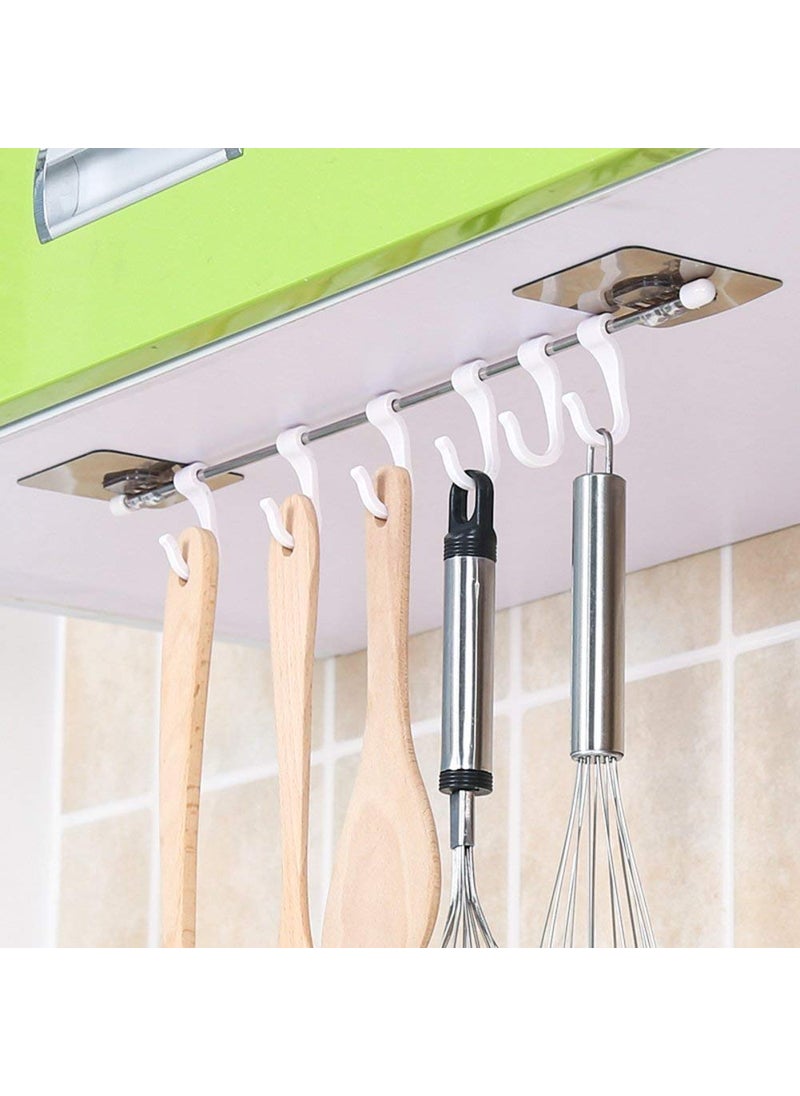 svk dream SVK Dream MultiFunctional Six Groups Without Drilling HookKitchen Utensils Rack Holder Ceiling Wall Cabinet Hanging Rod Storage Organizer for Kitchen Bathroom  - Image 3