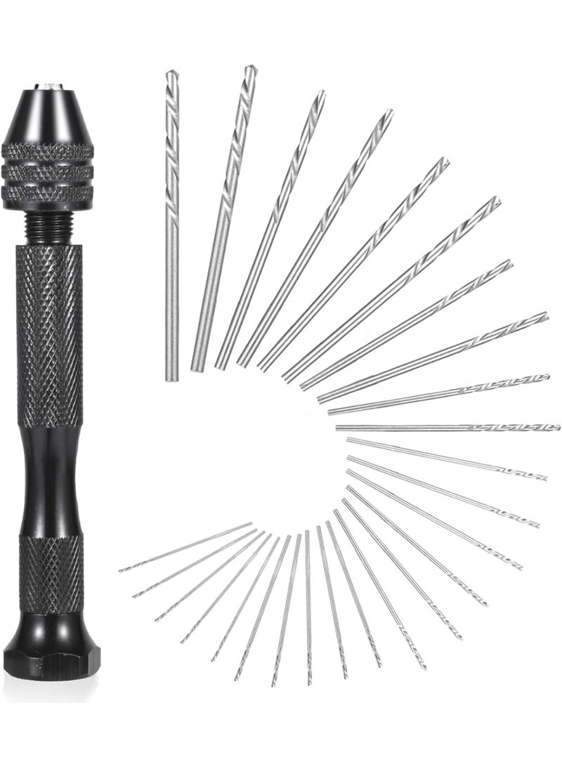 Micro Drill Bit Set, Pin Vise Hand Drill Manual Jewelry w/Micro Drill Bits (0.5mm-2.5mm),Rotary Craft Drill for Jewelry Making, Resin,Wood,Plastic,Miniature,Beads,Clay - Image 1