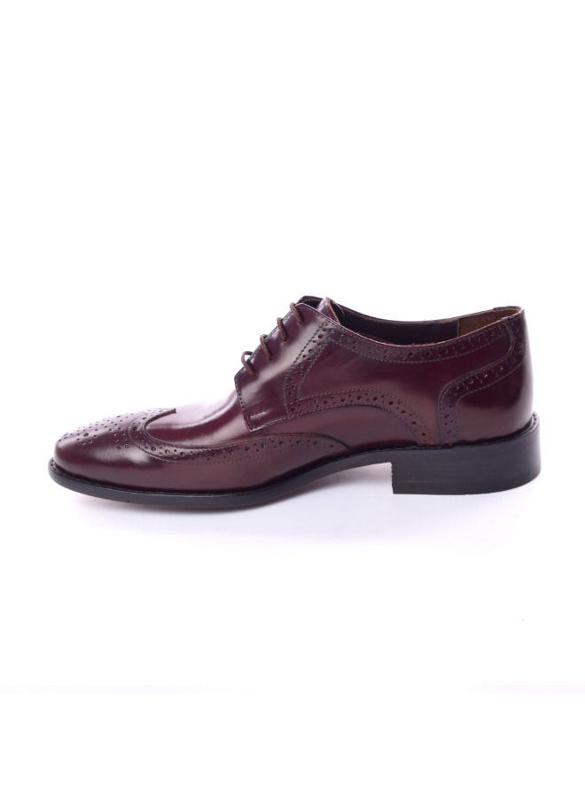 Mr.joe Men Oxford Genuine Leather Lace Up Shoes Burgundy  - Image 3