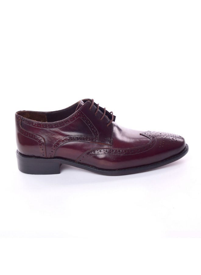 Mr.joe Men Oxford Genuine Leather Lace Up Shoes Burgundy  - Image 1
