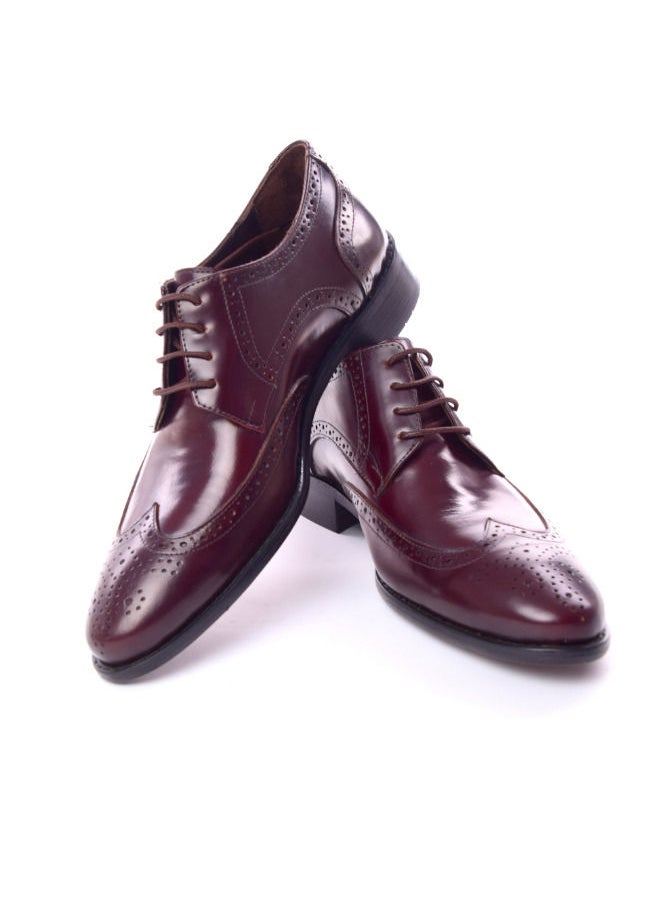 Mr.joe Men Oxford Genuine Leather Lace Up Shoes Burgundy  - Image 2
