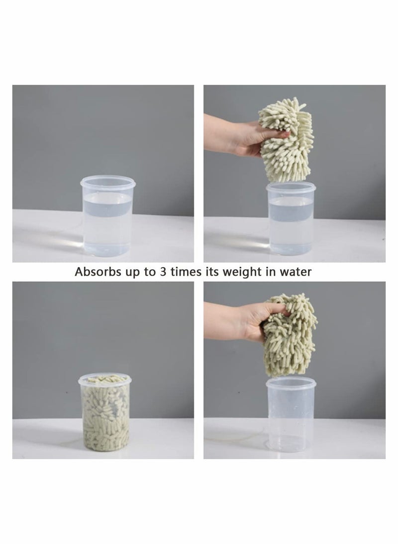 2Pcs Hand Towels for Bathroom Decorative Set Chenille Hanging Microfiber Plush Absorbent Soft Small Bath Towel with Loop for Kitchen Washstand - Image 4