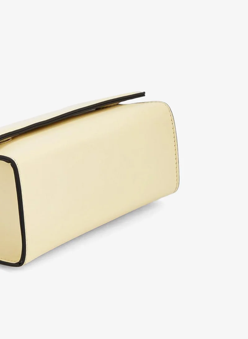 Celeste YELLOW Solid Satchel Bag With Chain Detail for Women | Best Price UAE