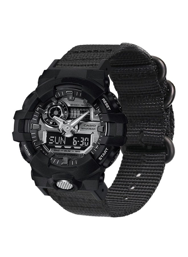 Nylon Watch Strap for Casio G-Shock DW-5600/DW-6900/GW5610 Series, 22mm Black with Stainless Steel Buckle - Image 3