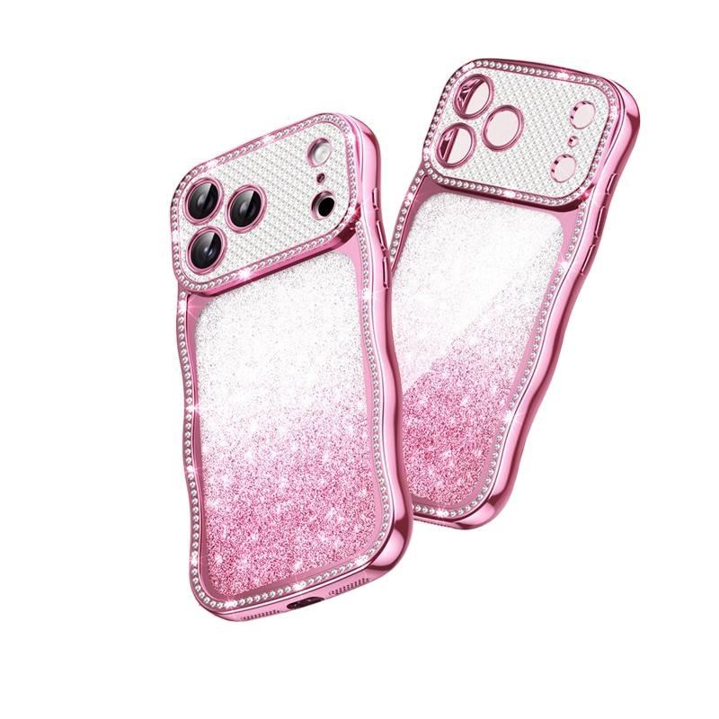 TPU Protective Case for iPhone 13 with Drop Protection and Glitter Gradient plus Shockproof plus Scratch Resistant in Pink - Image 1