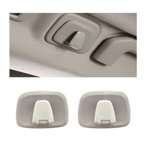 Augeny 1 Pair Car Interior Roof Hooks Plastic Auto Clothes Hanger Hooks Compatible with XC40 XC60 XC90 S60 S90 V60 V90 Car Essentials Hooks for Hanging Clothes Bags Umbrellas Gray - Image 1