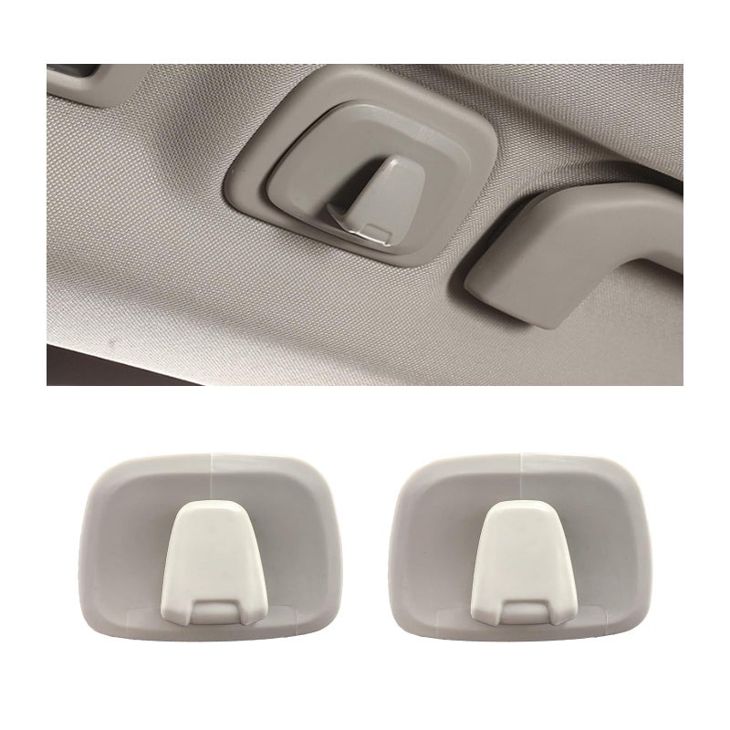 Augeny 1 Pair Car Interior Roof Hooks Plastic Auto Clothes Hanger Hooks Compatible with XC40 XC60 XC90 S60 S90 V60 V90 Car Essentials Hooks for Hanging Clothes Bags Umbrellas Gray - Image 2