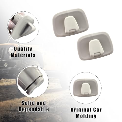 Augeny 1 Pair Car Interior Roof Hooks Plastic Auto Clothes Hanger Hooks Compatible with XC40 XC60 XC90 S60 S90 V60 V90 Car Essentials Hooks for Hanging Clothes Bags Umbrellas Gray - Image 5