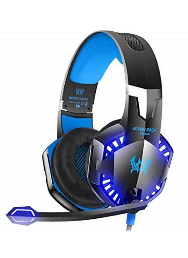 Stereo Gaming Headset with Microphone, Stereo Noise-Cancelling Over-Ear Headset with Microphone, LED Lights, Bass Surround, Soft Memory Earcups for PS4 /PS5/XOne/XSeries/NSwitch/PC Controllers