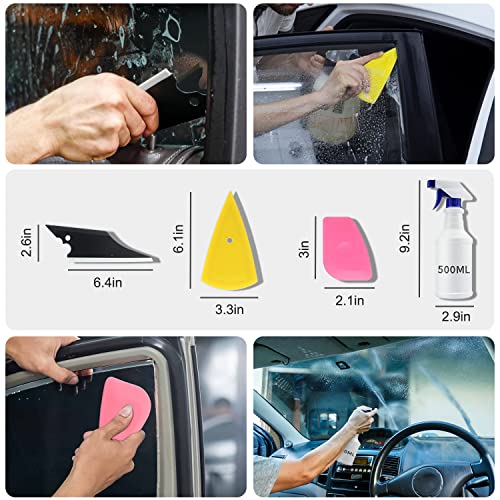 YXGOOD 9 Pcs Vehicle Car Window Tint Application Tools Kit Glass Protective Film Installing Tool Car Window Film Squeegee Auto Vinyl Wrap Installation Kit for Vinyl (9) - Image 4