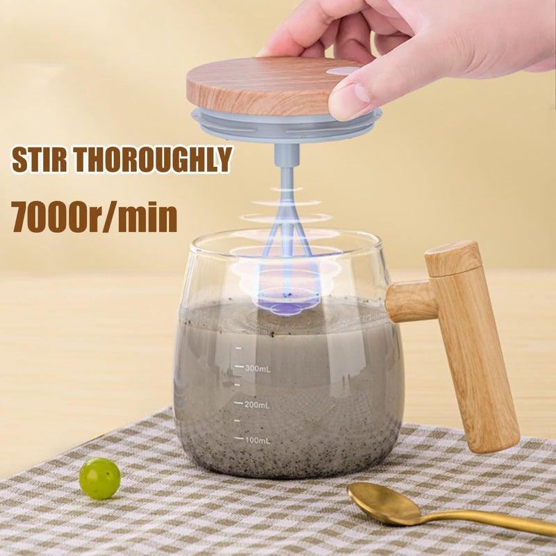 SKYPARKLE Self Stirring Coffee Mugs Coffee Stirring Cup Electric Mixing Cup Borosilicate Coffee Mug with lid for Coffee Milk Protein Powder at Home Office Travel car400 ml1 pcs Battery not Included - Image 3