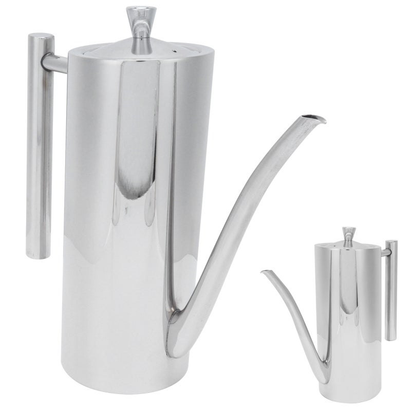 304 Stainless Steel Oil Pot: Mirror-Polished, Comfortable Round Handle - Eagle Beak Spout, Dust-Proof Silicone Plug, Multi-Use Container for Home Kitchen, Milk Tea Shop - Image 1
