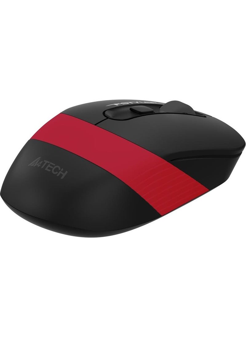 A4TECH FG10 Nano Receiver Wireless Optical 2000DPI Energy Saving Mouse - Black/Red  - Image 2