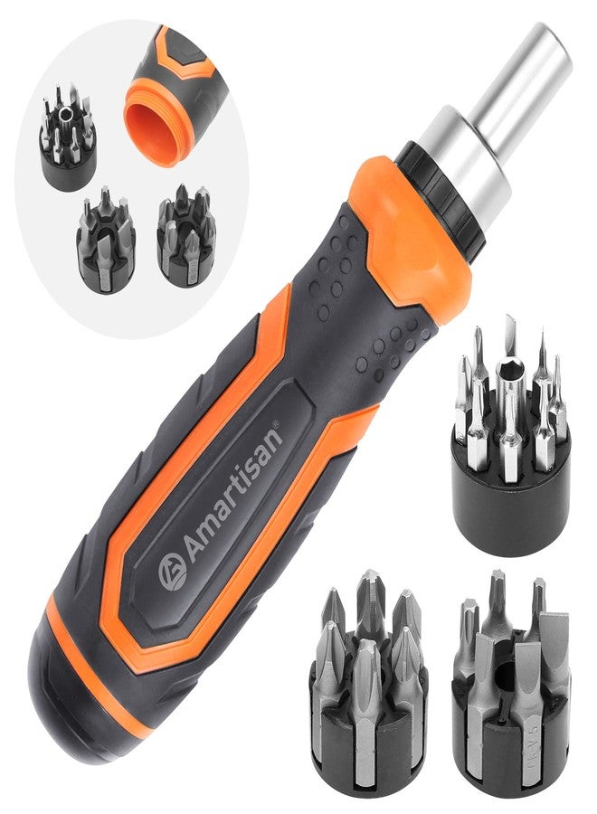 Amartisan 22 in 1 Ratchet Screwdriver Set, Precision Multi-bit Ratchet Screw Drivers, Slotted/Philips/Pozi/Torx - Image 1