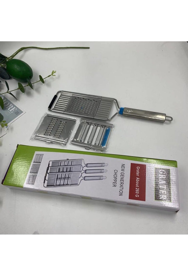 KASTWAVE Multipurpose Grater, Handheld 4 Adjustable Blades Set Stainless Steel, For Kitchen Tools Slicer, Lemon, Nutmeg, Chocolate, Vegetables, Fruits - Image 2