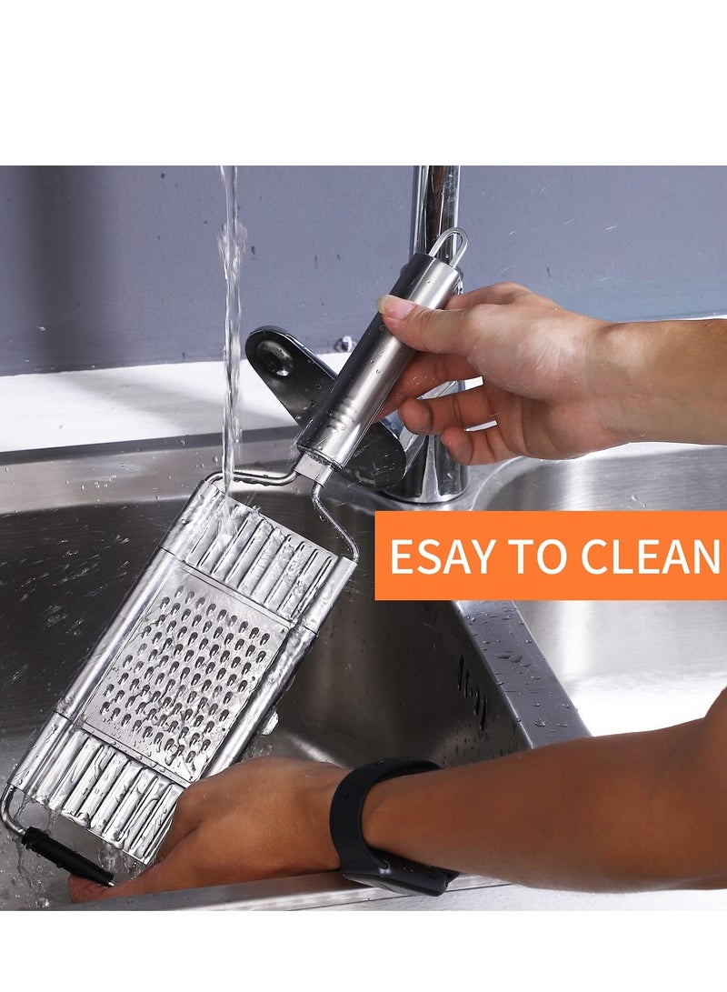 KASTWAVE Multipurpose Grater, Handheld 4 Adjustable Blades Set Stainless Steel, For Kitchen Tools Slicer, Lemon, Nutmeg, Chocolate, Vegetables, Fruits - Image 5