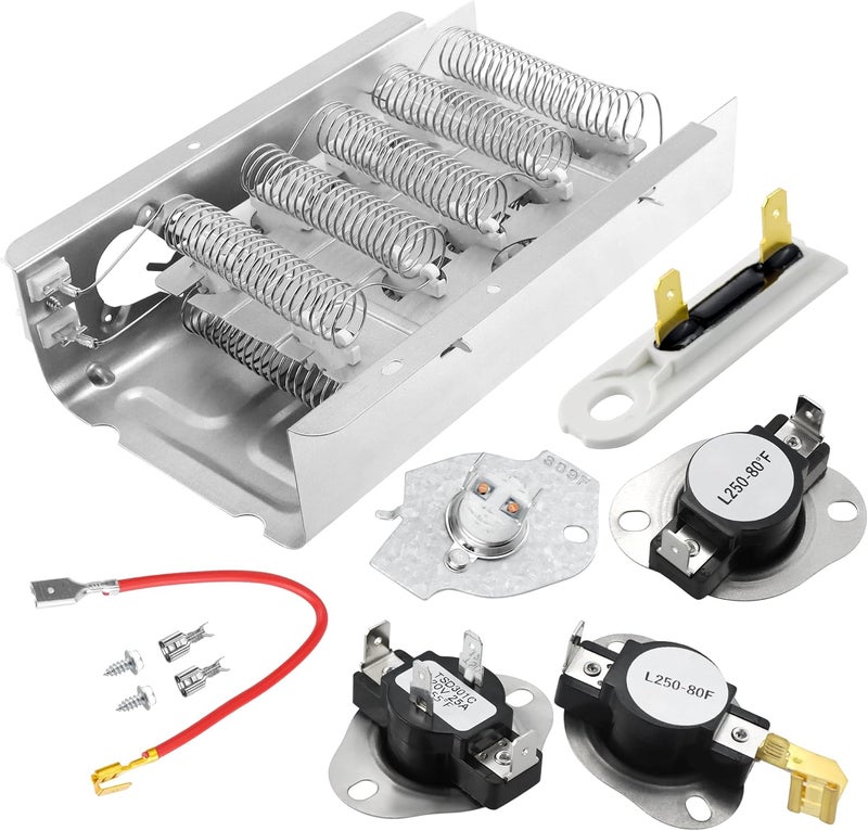 prime&swift 279838 عنصر تسخين المجفف 279816 طقم الثرموستات و3392519 فيوز حراري من Primeswift متوافق مع مجففات Whirlpool بديل 279838A,279838VP,3398064,3403585,8565582 - Image 1