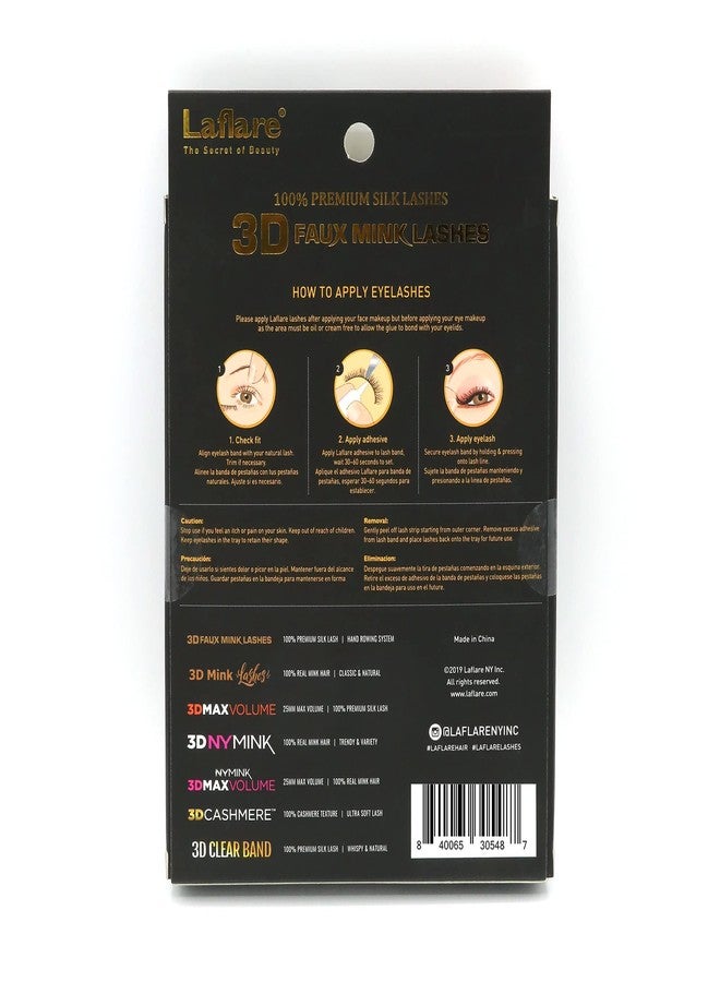Laflare Silk Lashes 3D Faux Mink Eyelashes Multipack, Light, Natural Looking, Professional Easy to Apply Eyelashes in a Knitted Style 5 Pairs Value Pack (13X5P) - Image 4