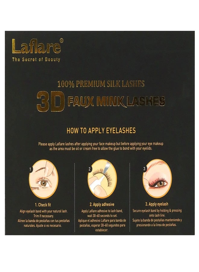 Laflare Silk Lashes 3D Faux Mink Eyelashes Multipack, Light, Natural Looking, Professional Easy to Apply Eyelashes in a Knitted Style 5 Pairs Value Pack (13X5P) - Image 3