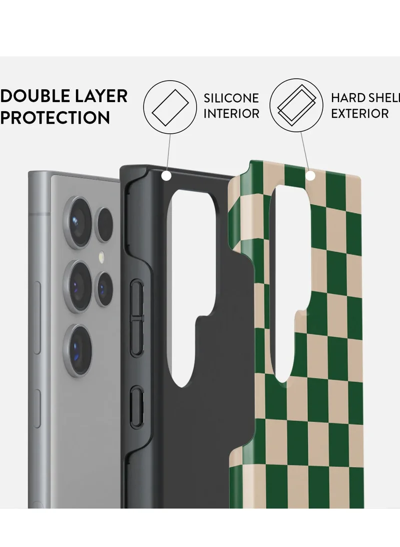 BURGA Luxury Styled Fashion Samsung Galaxy S24 Ultra Case Compatible with Double Layer Silicone Protective Case Ivy League