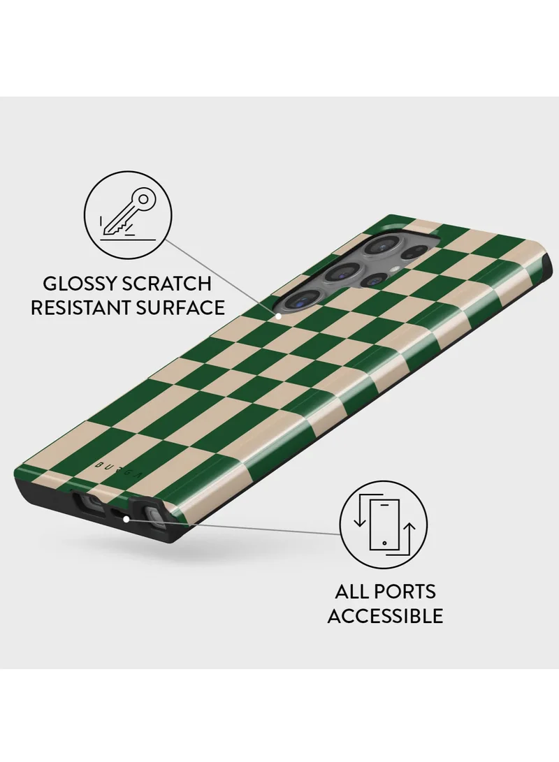 BURGA Luxury Styled Fashion Samsung Galaxy S24 Ultra Case Compatible with Double Layer Silicone Protective Case Ivy League