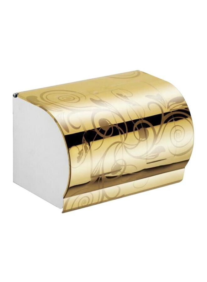 NIBEMINENT Stainless Steel Cartons Towel Box Gold/White/Brown 8x8x20cm