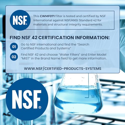 Mist DW2042FR-09 Water Filter Replacement for Daewoo, Refrigerator Water Filter Compatible with DW2042FR, Aqua Crystal DW2042F-09, Kenmore 46-9130. NSF Certified. Daewoo Water filter (1 pack) - Image 4