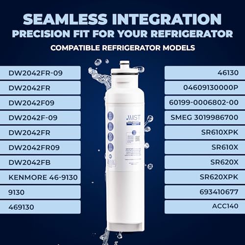 Mist DW2042FR-09 Water Filter Replacement for Daewoo, Refrigerator Water Filter Compatible with DW2042FR, Aqua Crystal DW2042F-09, Kenmore 46-9130. NSF Certified. Daewoo Water filter (1 pack) - Image 3