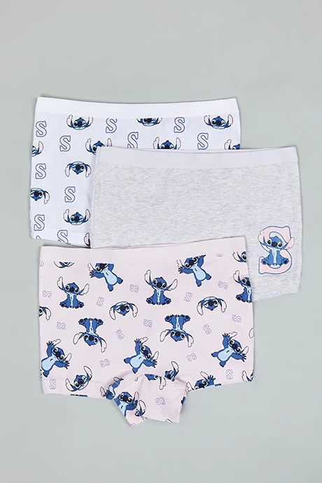 R&B 3 Pack Stitch Print Boyshorts