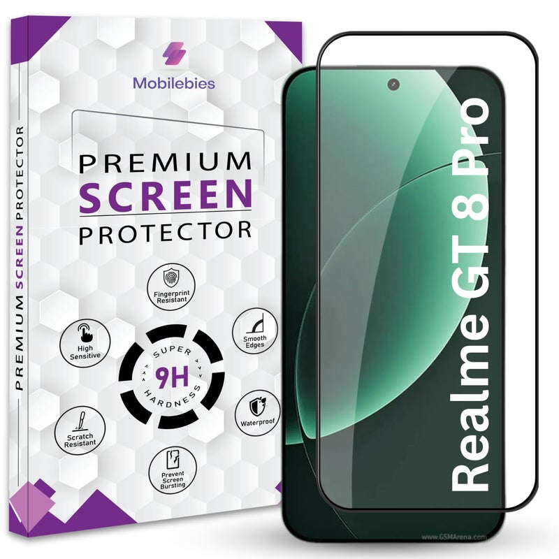 Mobilebies Premium Tempered Glass Screen Protector Guard For Realme GT 8 Pro 5G (6.79 Inch, Pack of 1) | Edge to Edge Coverage With Easy to installation kit - Image 1