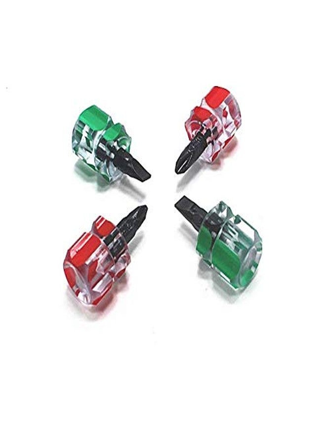 HLLMX 4 PCS Portable Mini Screwdriver Stubby Ultra Short Flat Phillips Screwdriver - Image 5