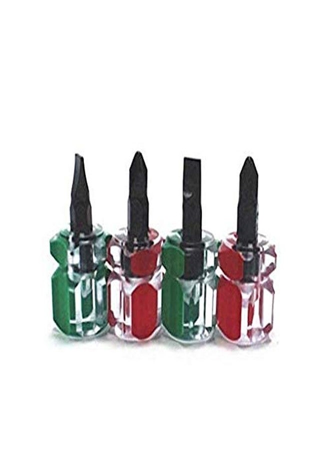 HLLMX 4 PCS Portable Mini Screwdriver Stubby Ultra Short Flat Phillips Screwdriver - Image 2