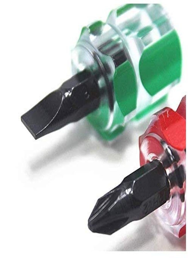 HLLMX 4 PCS Portable Mini Screwdriver Stubby Ultra Short Flat Phillips Screwdriver - Image 4