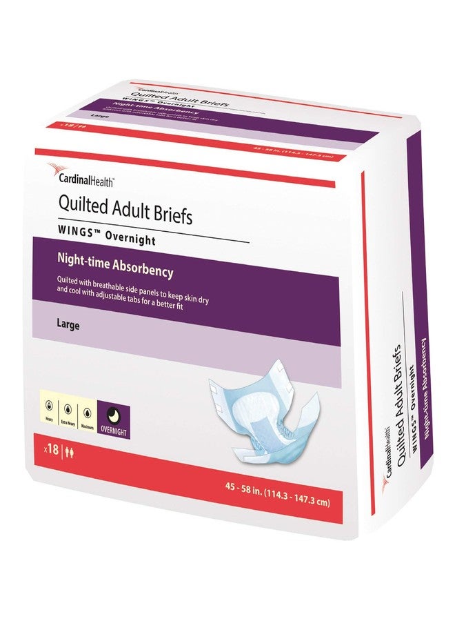 Covidien 75363101 Incontinent Brief Wings Resealable Tabs Large Disposable Night-time Absorbency 67034 Box of 18 - Image 3