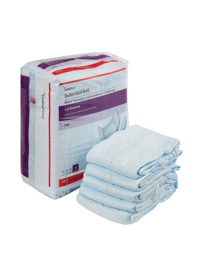 Covidien 75363101 Incontinent Brief Wings Resealable Tabs Large Disposable Night-time Absorbency 67034 Box of 18 - Image 1