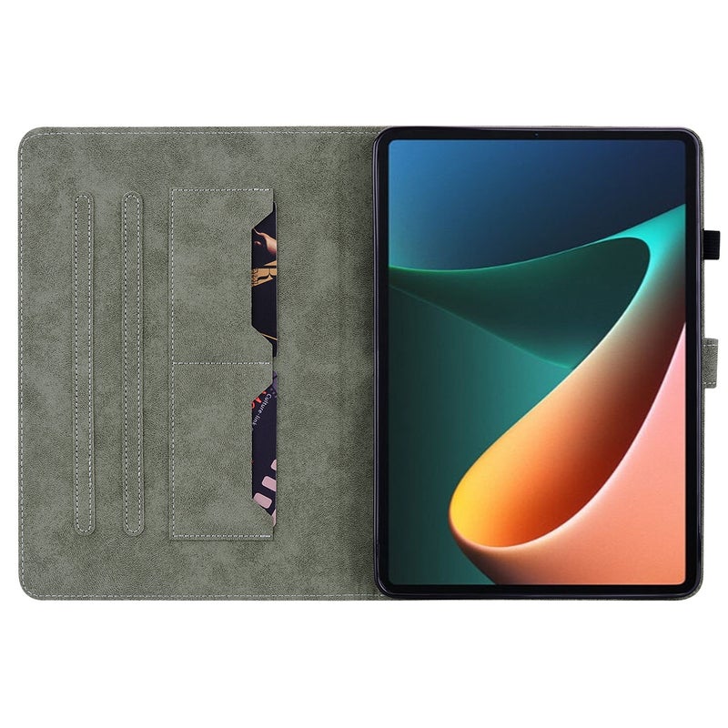 إيروريكس جراب تابلت Xiaomi Pad 5/Pad 5 Pro بنمط النمر من البولي يوريثان مع وظيفة السكون/الاستيقاظ (أزرق داكن) - Image 5