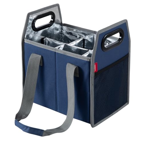 LUILANC Collapsible 6 Bottle Storage Box Reusable Portable Wine Carrier Case for Tote Bag Moving Vacation Bottle Caddy Grocery Shopping Wine Tasting Accessory - Image 1