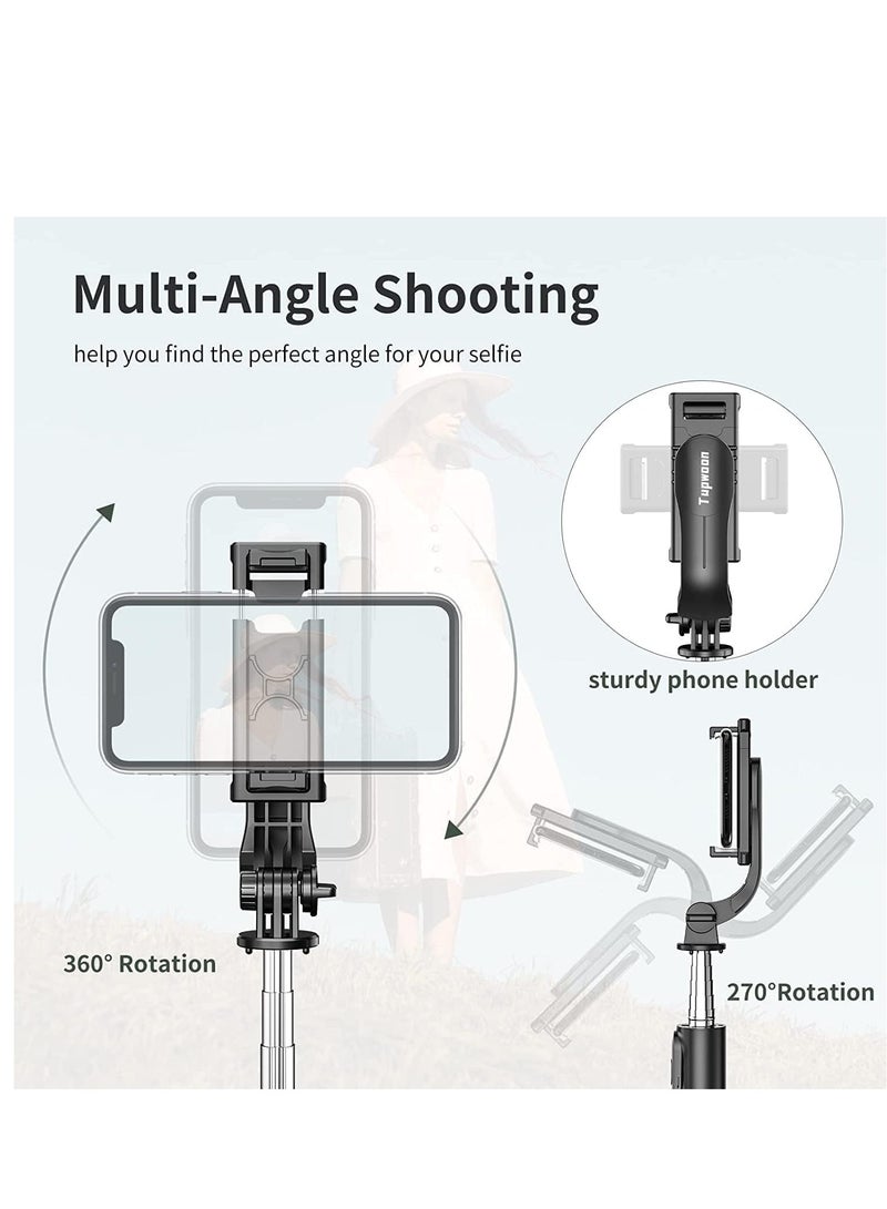 ELTRAZONE Selfie Stick Tripod with Fill Light, 167cm Extendable Phone Tripod Stand with Remote Shutter for Travel, Vlogging, Live Streaming Video and Photos,Phone Stand - Image 4